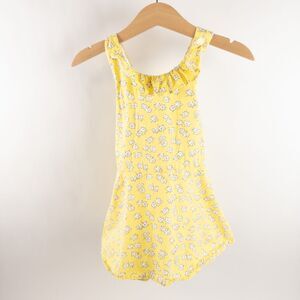 Gingersnaps‎ 2-Piece Floral Print Ruffle Dress Bloomers Set Yellow Summer Sz 18m